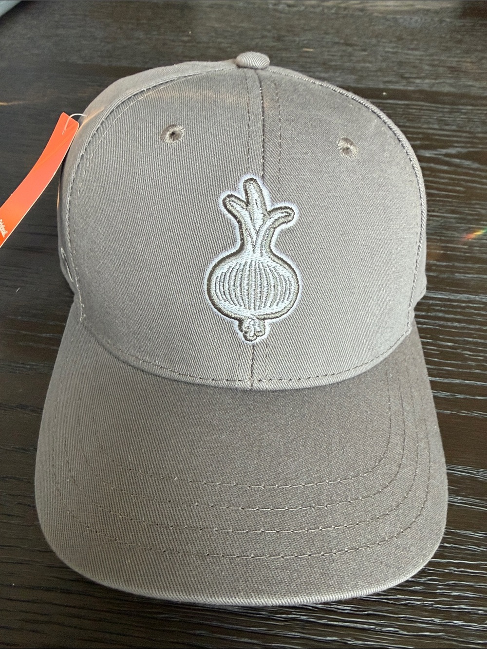 Ohoopee Neutral Gray Onion-Embroidered Baseball Cap